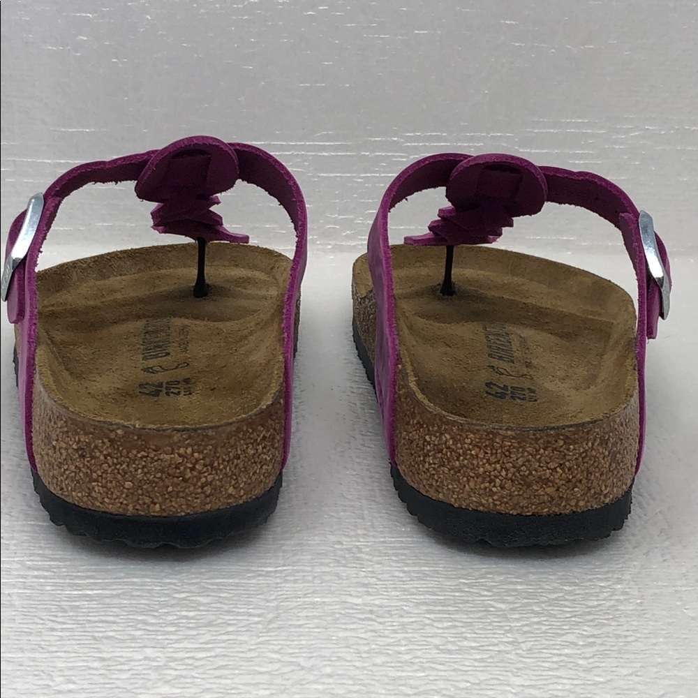 Birkenstock Sandals Braided Gizeh Fuchsia Oiled Leather Womens Size 42 - Picture 4 of 15